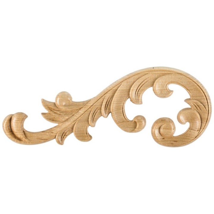 10-5/8" W x 1/4" D x 4" H Left Acanthus Appliqué