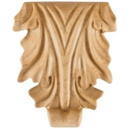 3-5/8" W x 3/4" D x 4-1/4" H Acanthus Appliqué