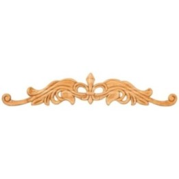 20" W x 5/16" D x 4-3/16" H Pressed Rubberwood Fleur-de-lis Onlay