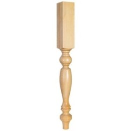 3-3/4" W x 3-3/4" D x 35-1/2" H Tapered Smooth Leg
