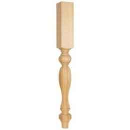 3-3/4" W x 3-3/4" D x 35-1/2" H Tapered Reeded Leg
