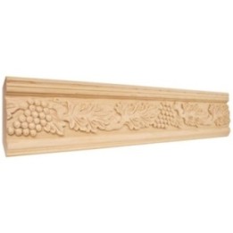 1-1/8" D x 4-3/4" H Acanthus & Grape Hand Carved Moulding