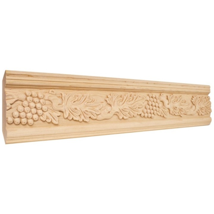 1-1/8" D x 4-3/4" H Acanthus & Grape Hand Carved Moulding