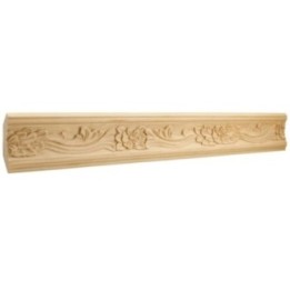 1" D x 3-3/4" H Botanical Hand Carved Crown Moulding
