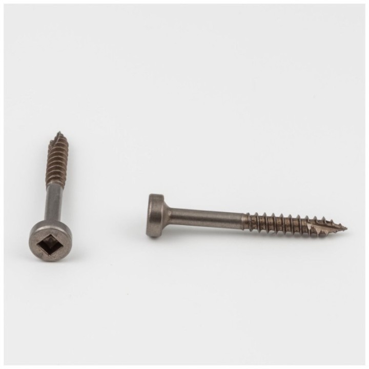 #6 x 1-1/4" Clear Brown Wax Face Frame Square Drive Type 17 Fine Thread Screw Sold by the Keg. Order 8 for a Keg o 8 000 Screws
