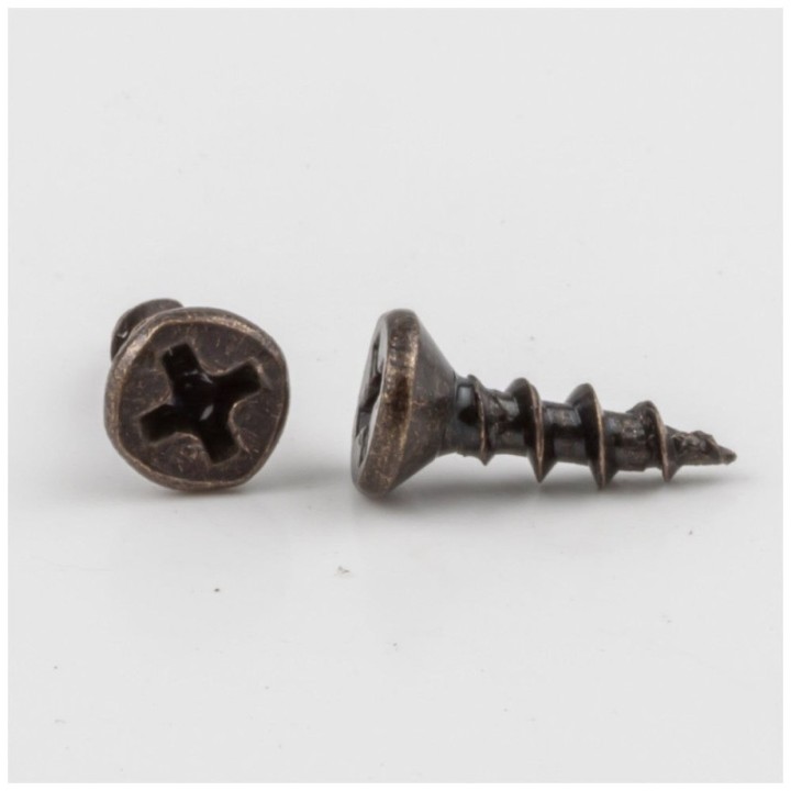 #6 x 1/2" Antique Brass Phillips Drive Coarse Thread Flat Head Screw Sold by the Keg. Order 25 for a Keg of 25 000 Screws