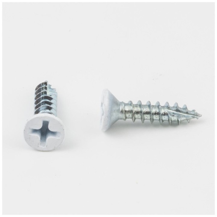 #6 x 3/4"White Phillips Drive Type 17 Coarse Thread Flat Head Screw Sold by the Box. Order 5 for a Box of 5 000 Screws