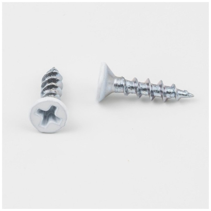 #6 x 5/8" White Phillips Drive Coarse Thread Flat Head Screw Sold by the Box. Order 6 for a Box of 6 000 Screws