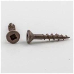 #8 x 1" Clear Brown Wax Square Drive Type 17 Coarse Thread Flat Head Nib Screw Sold by the Keg. Order 10 for 10 000 Screws