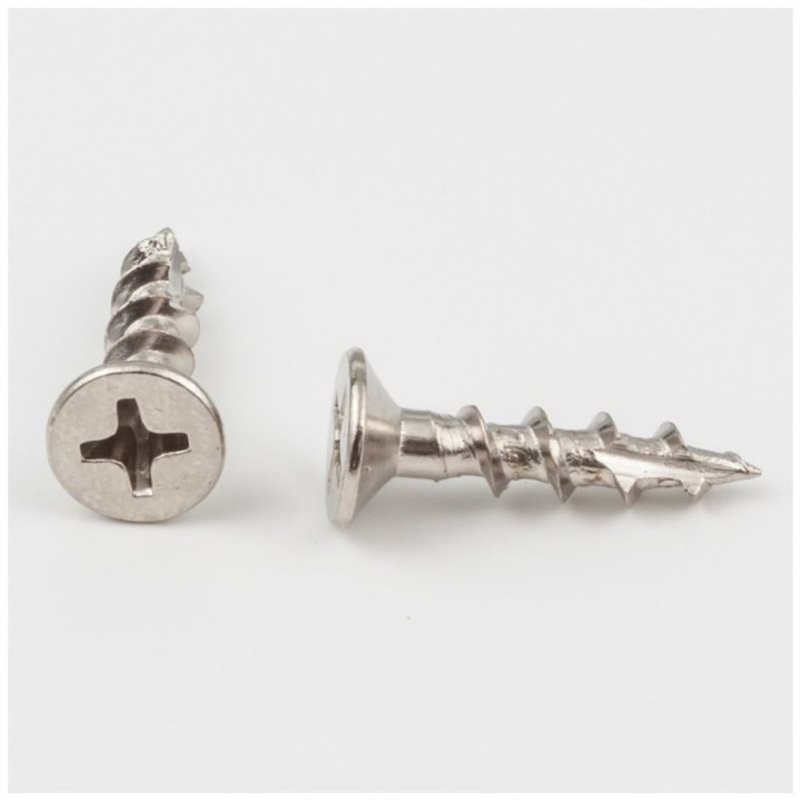 #8 x 3/4" Bright Nickel Phillips Drive Type 17 Coarse Thread Flat Head Screw Sold by the Box. Order 3 for a Box of 3 000 Screws