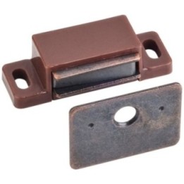 15 lb Brown Single Magnetic Catch with Bronze Strike