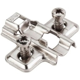 HR MAX™ Standard Duty 0 mm Non-Cam Adj Steel Plate with Euro Screws for 700  725  900 and 1750 Series Euro Hinges