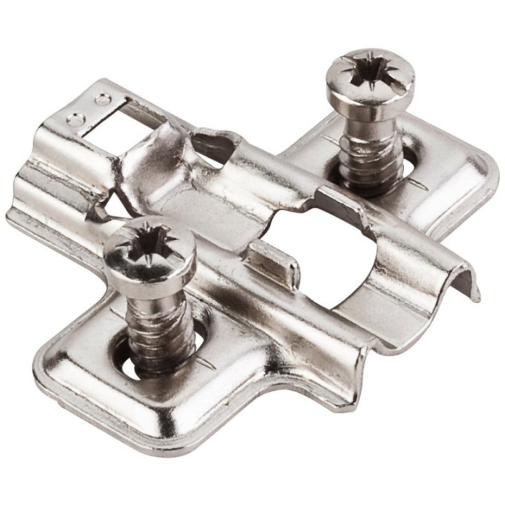 HR MAX™ Standard Duty 0 mm Non-Cam Adj Steel Plate with Euro Screws for 700  725  900 and 1750 Series Euro Hinges
