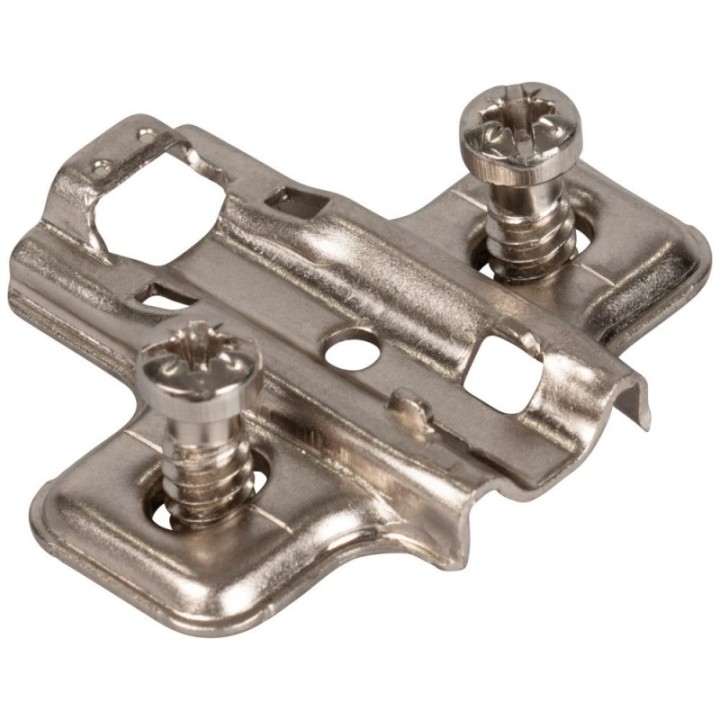 HR MAX™ Standard Duty 2 mm Non-Cam Adj Steel Plate with Euro Screws for 700  725  900 and 1750 Series Euro Hinges