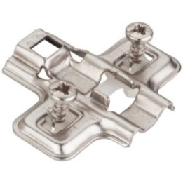 HR MAX™ Standard Duty 0 mm Non-Cam Adj Steel Plate  Wood Screws and 5 mm Dowels for 700  725  900 & 1750 Series Euro Hinges