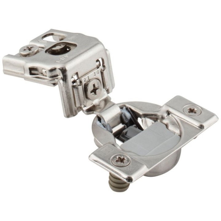 HR MAX™ 105° 1-1/4" Overlay Heavy Duty Soft-close Compact Hinge with 2 Cleats & Press-in 8mm Dowels.